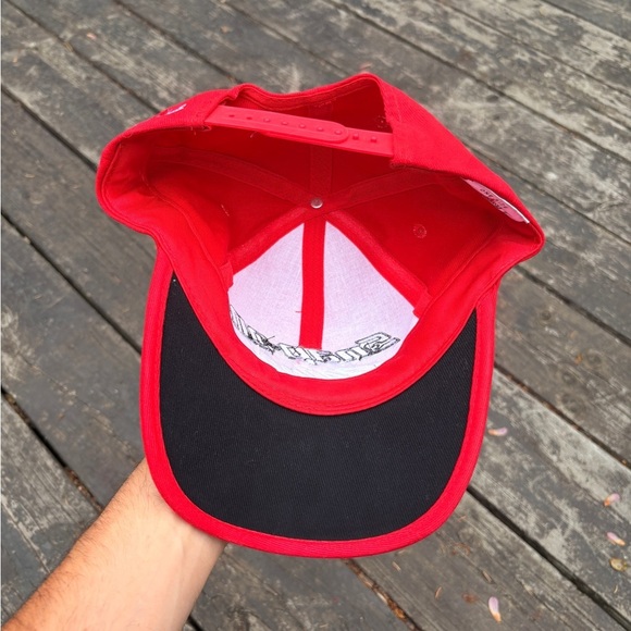 Vintage SNAP ON RACING hat red flag adjustable - Picture 6 of 6